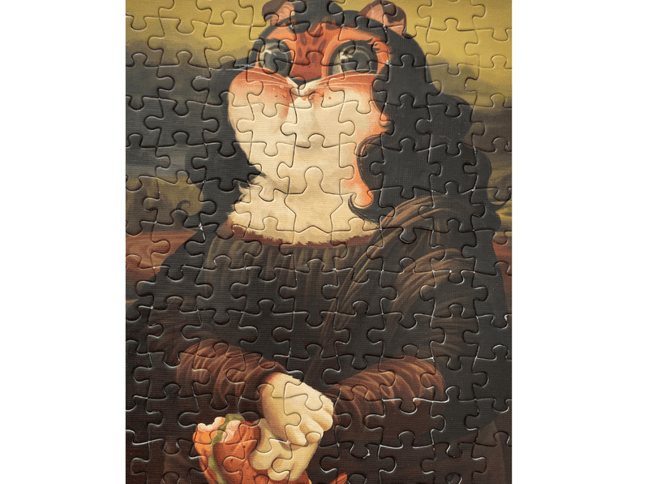 TOI Cat in Art Puzzle - Mona Lisa-1875027393484296194