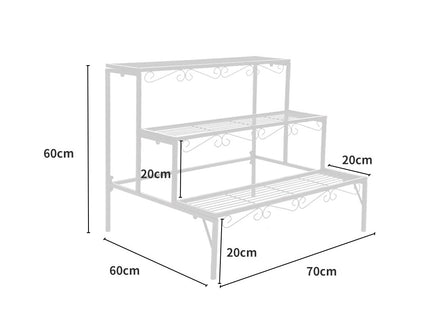 Levede 3 Tier Rectangle Metal Plant-1894516822309474306