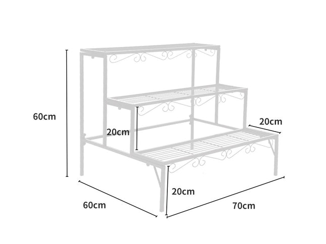 Levede 3 Tier Rectangle Metal Plant-1894516822309474306
