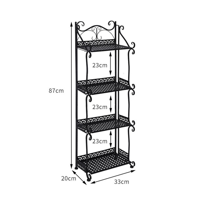 Levede Plant Stand 4 Tiers Outdoor Indoor Black-1973193777631858690