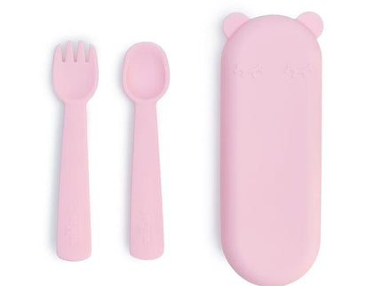 We Might Be Tiny Feedie Fork Spoon Set- Powder Pink-1875027435410558976