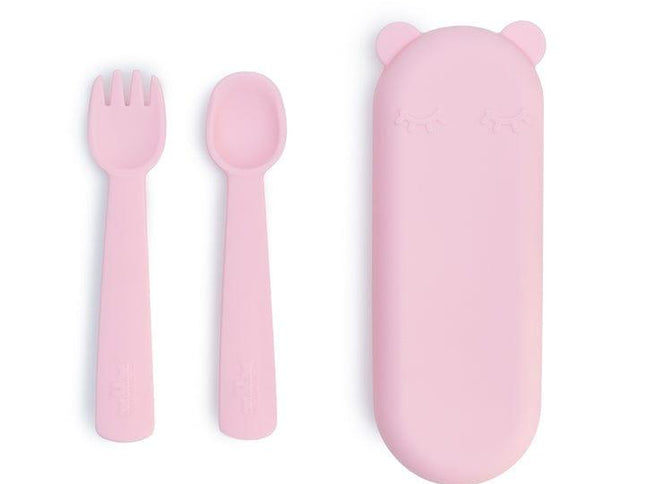 We Might Be Tiny Feedie Fork Spoon Set- Powder Pink-1875027435410558976