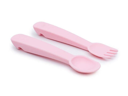 We Might Be Tiny Feedie Fork Spoon Set- Powder Pink-1875027435410558978