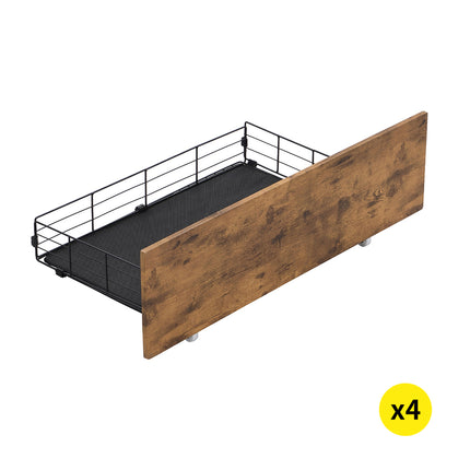 Levede 4 Queen Bed Frame Storage Drawers-1975420521029963776